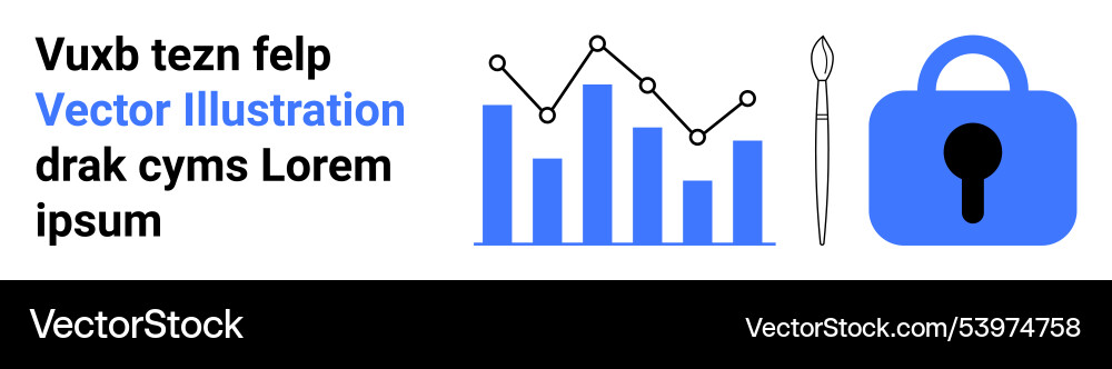 Finance analysis and security with graphs lock Finance analysis and security with graphs lock vector image