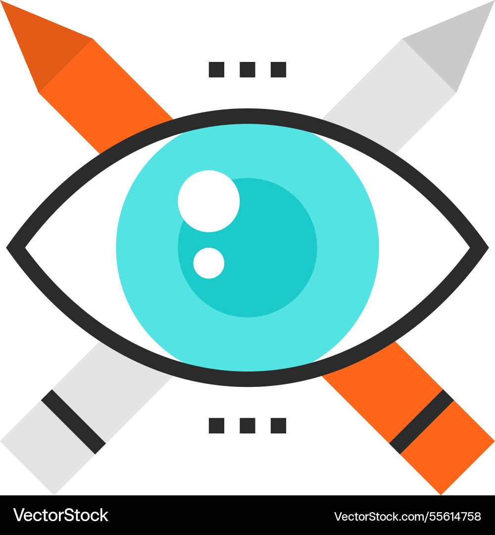 Idea visualization flat line web icon concept Idea visualization flat line web icon concept vector image