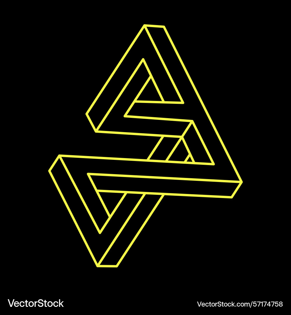 Impossible objects line geometric shapes optical vector image