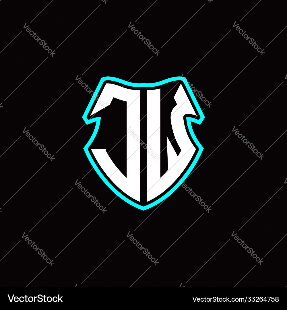 J w initial logo design with a shield shape vector image