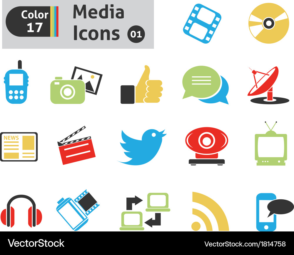 Media icons Vector Image