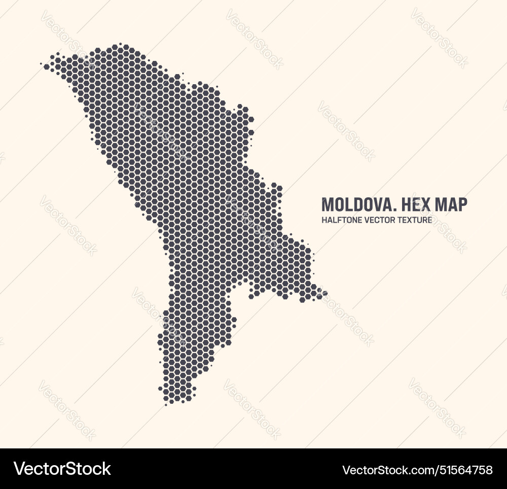 Moldova Hexagonal Map Pattern vector image