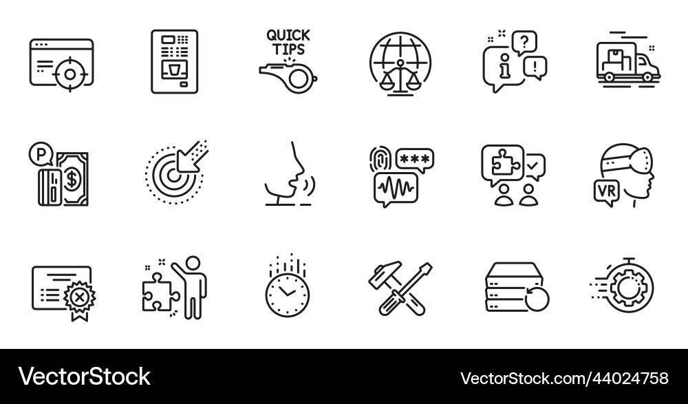 Outline set of puzzle reject certificate Outline set of puzzle reject certificate vector image