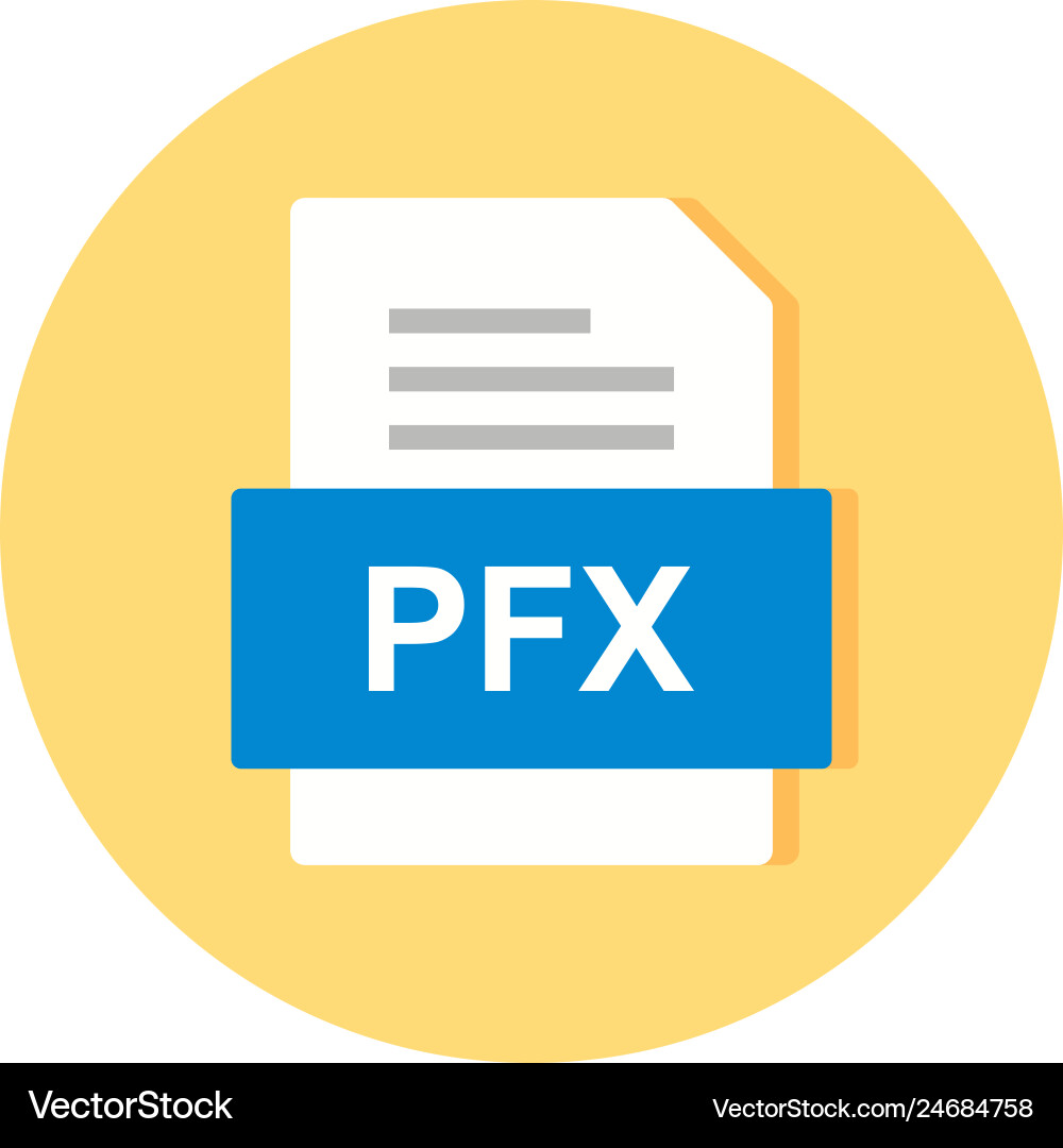 Pfx file document icon vector image