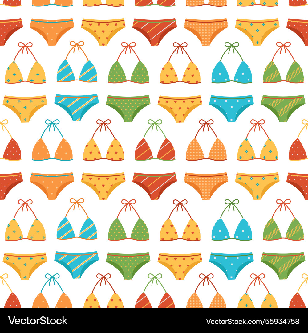 Seamless pattern with colorful swimsuits Vector Image