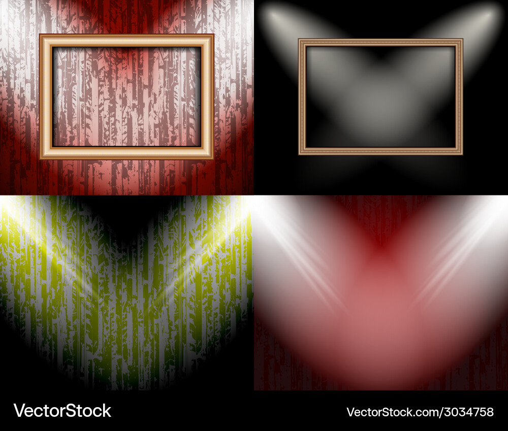 Set of background with frames and spotlights Vector Image