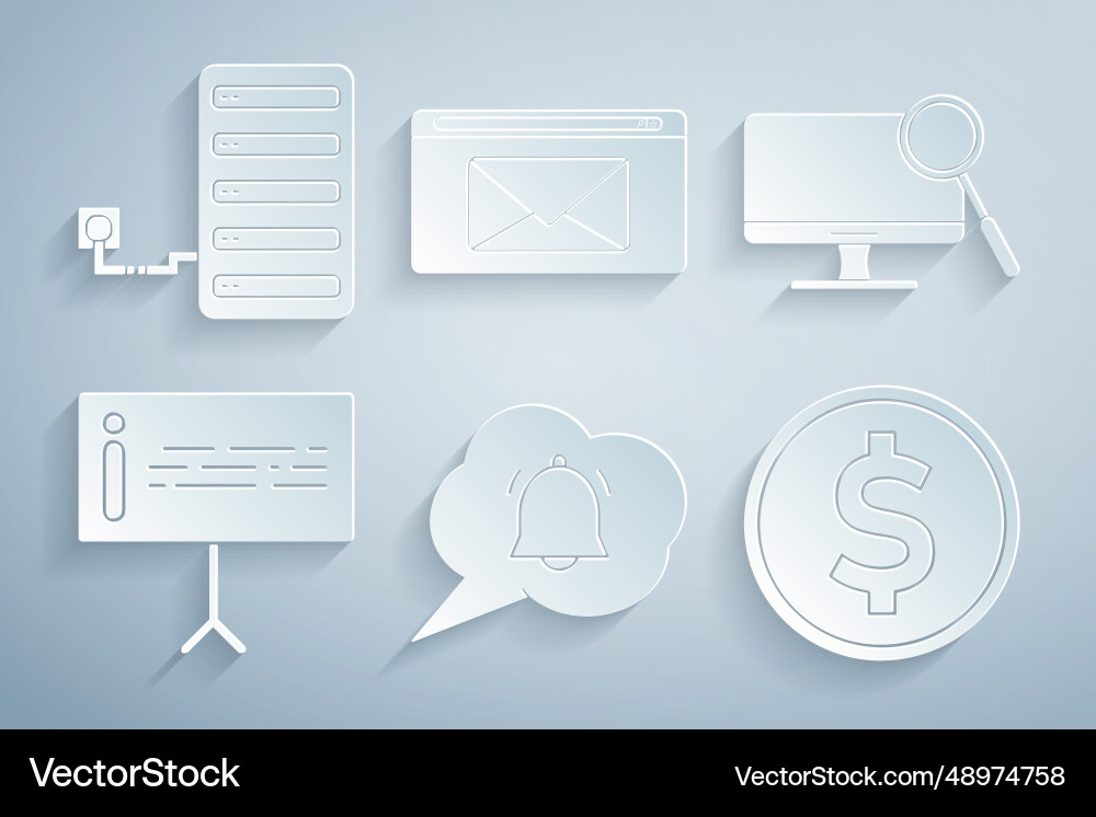 Set speech bubble chat notification computer Set speech bubble chat notification computer vector image