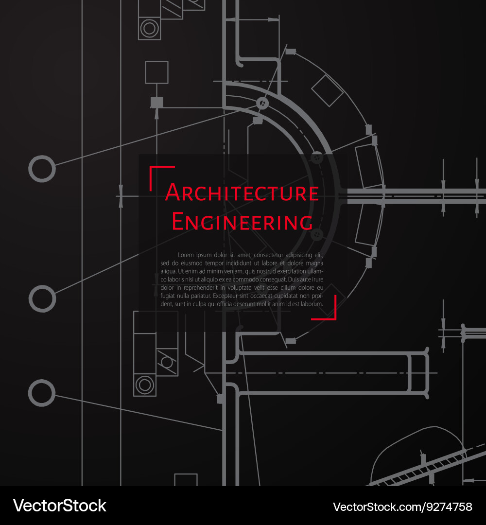 Technical blueprint of mechanism vector image
