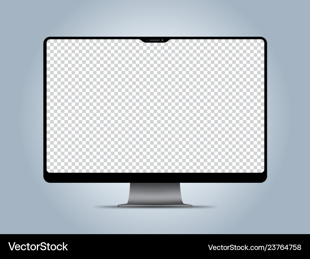 Transparent Computer Display Mockup vector image