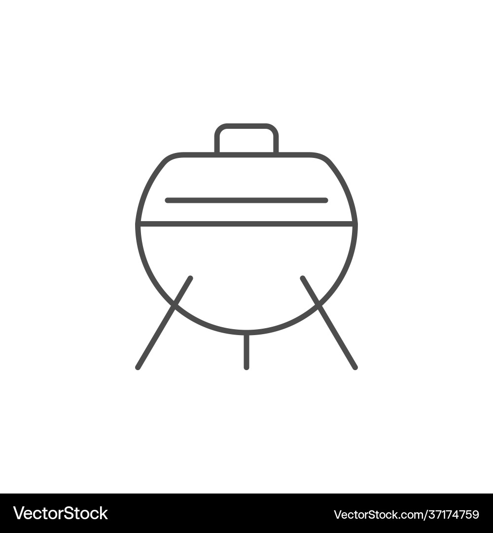 Charcoal grill line outline icon Charcoal grill line outline icon vector image