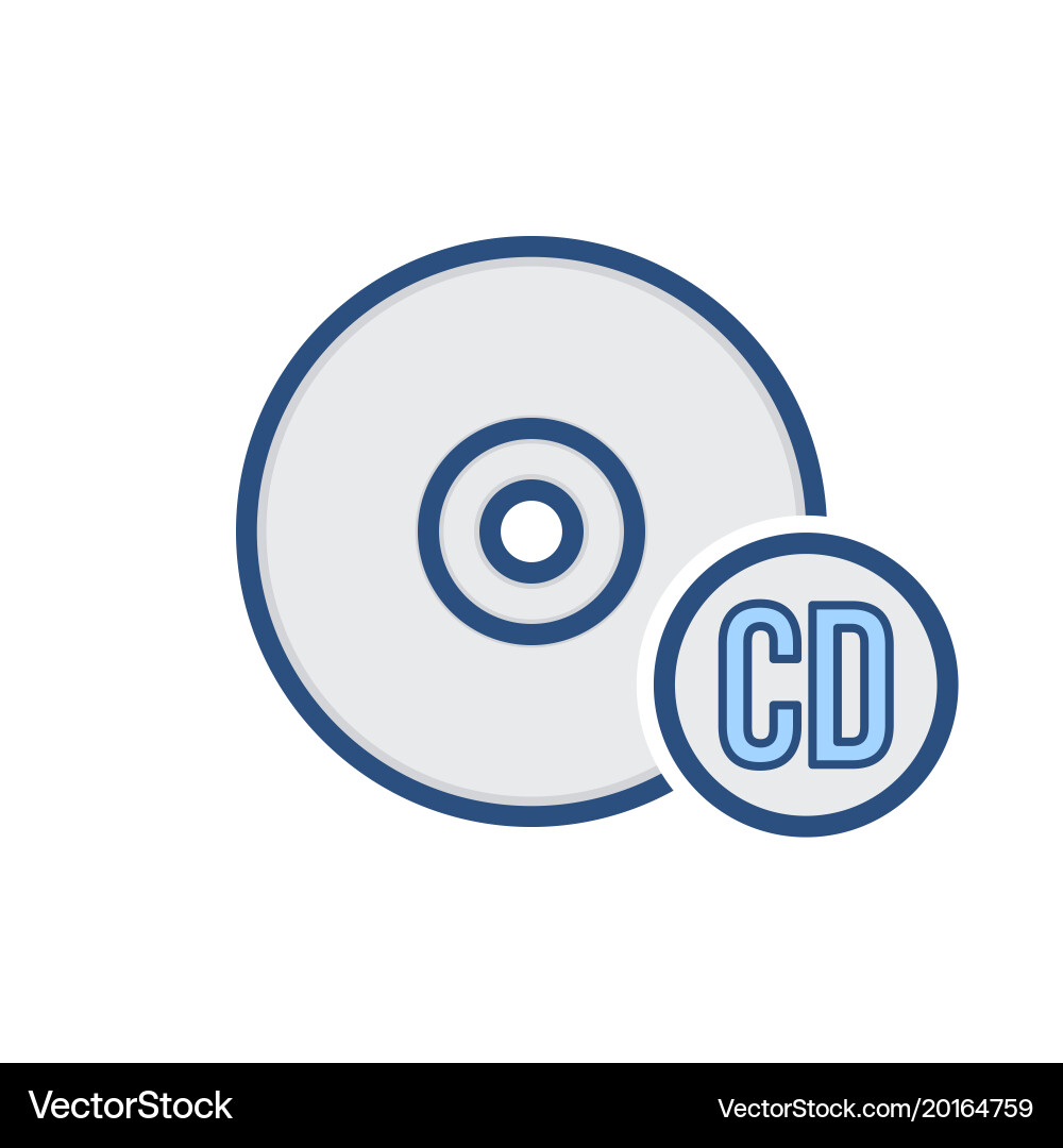 Compact data digital disk drive storage icon vector image