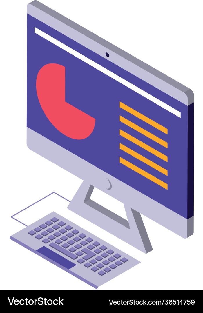 Computer keyboard information chart finance Vector Image