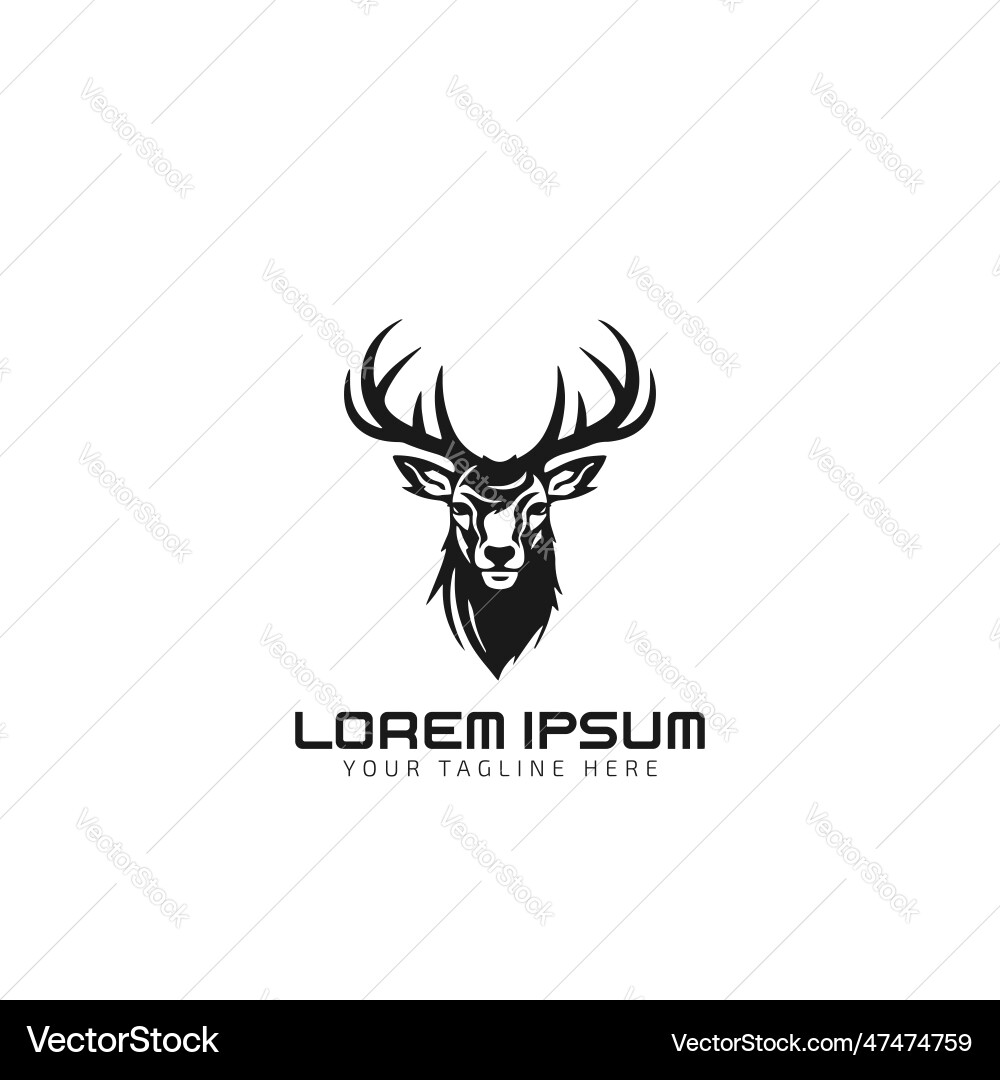 Deer minimal logo silhouette icon Deer minimal logo silhouette icon vector image