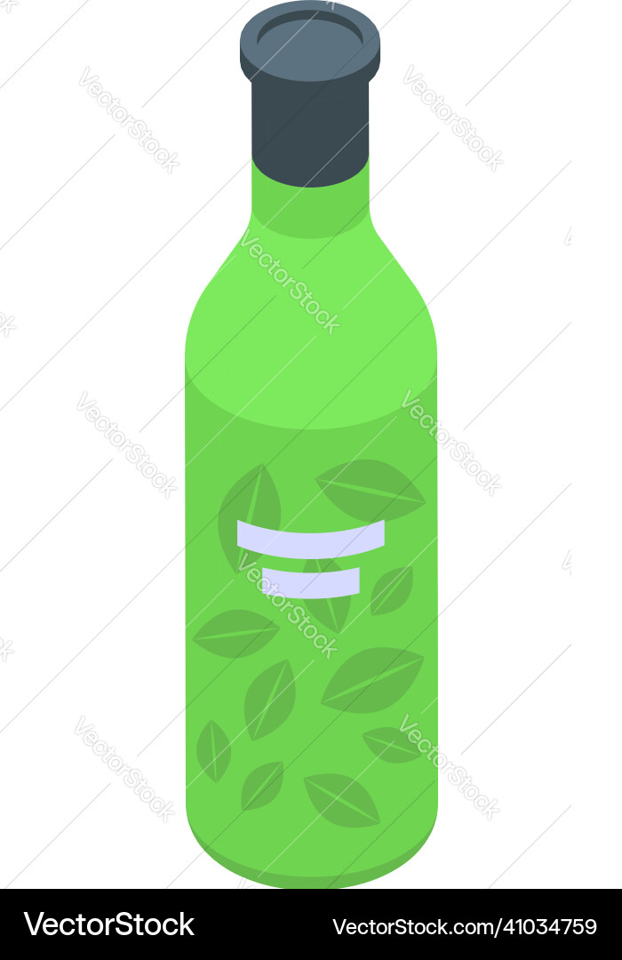 Eco Blatt Flasche Ikone isometrisch grün Eco Blatt Flasche Ikone isometrisch grün vektorbild
