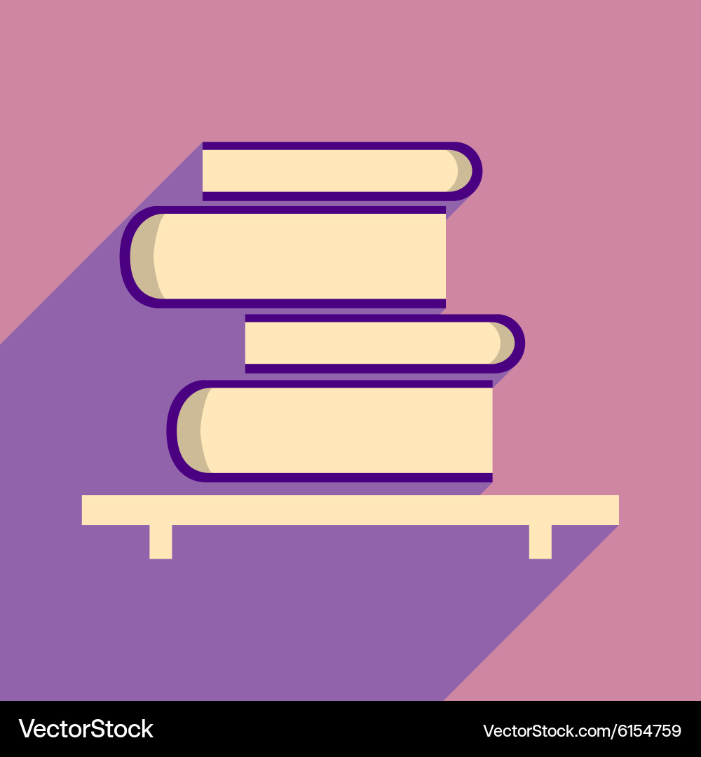 Flat with shadow icon and mobile application book Vector Image