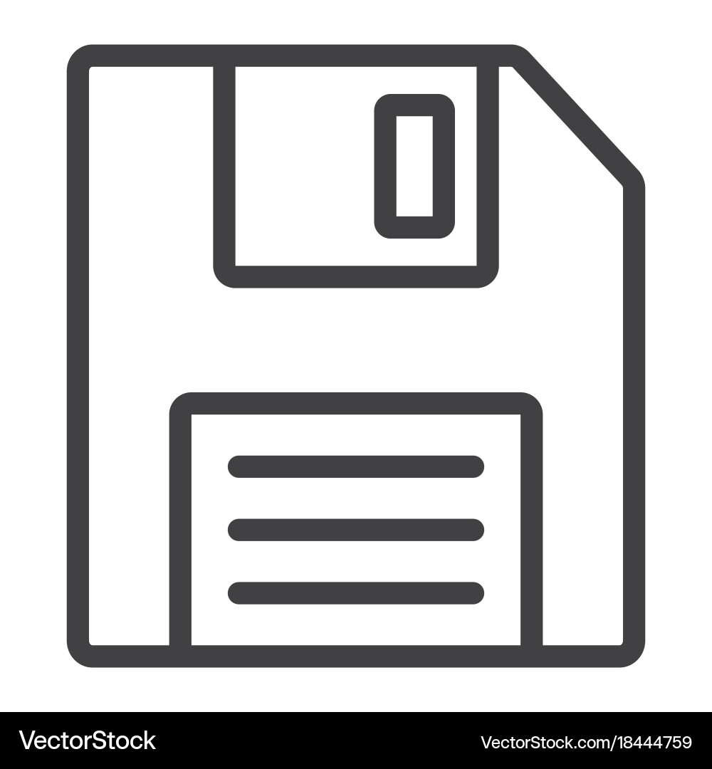 Floppy disk line icon web and mobile diskette vector image