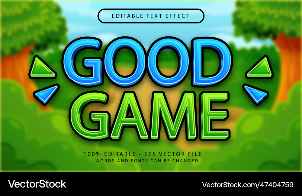 Good game 3d text effect and editable Good game 3d text effect and editable vector image