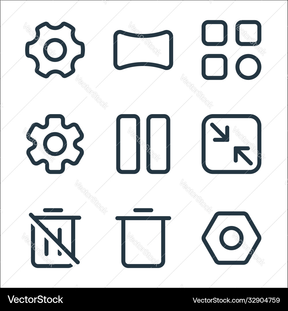 Interface line icons linear set quality Interface line icons linear set quality vector image