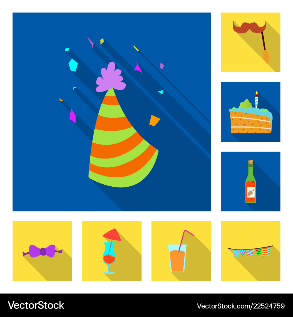 Isolated object of party and birthday icon set Vector Image