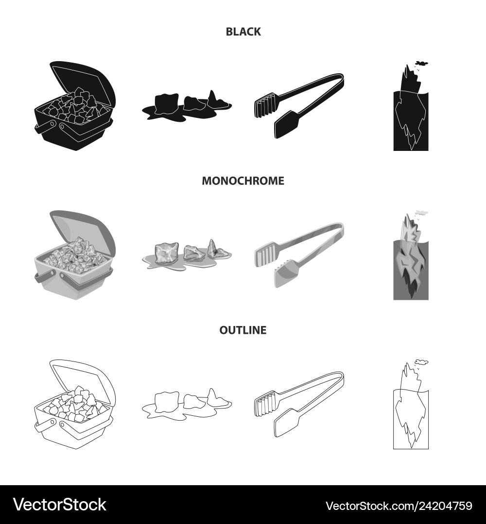 Isolated object of texture and frozen sign set Isolated object of texture and frozen sign set Vector Image