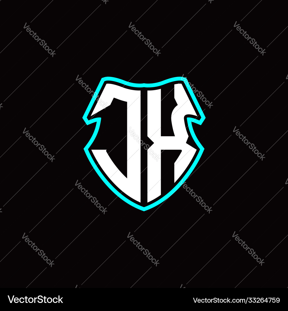 J x initial logo design with a shield shape J x initial logo design with a shield shape vector image