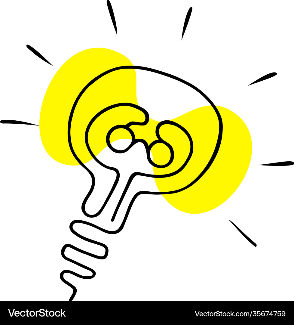 Light bulb flat icon with filament in shape Light bulb flat icon with filament in shape vector image