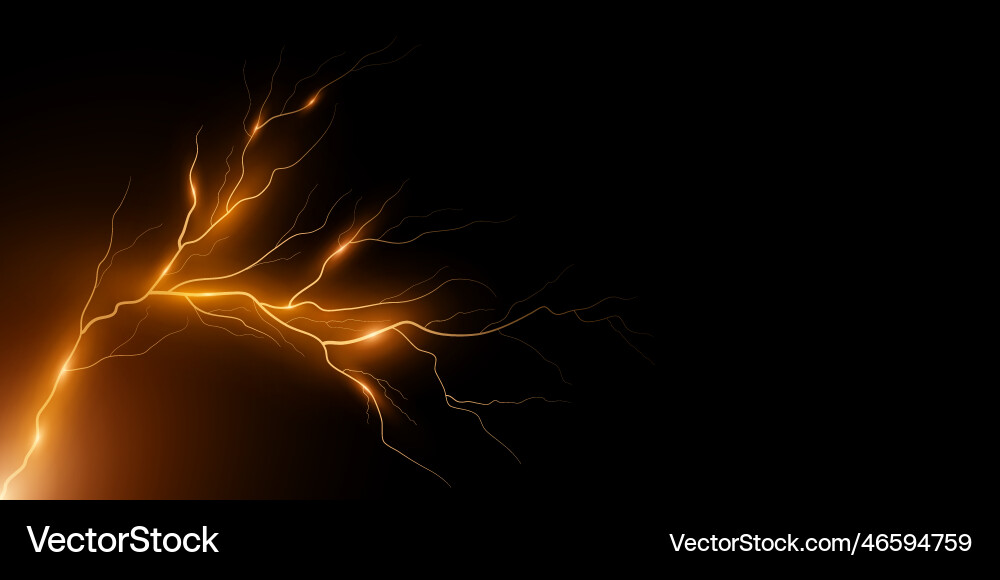 Lightning effect isolated on black background Lightning effect isolated on black background Vector Image