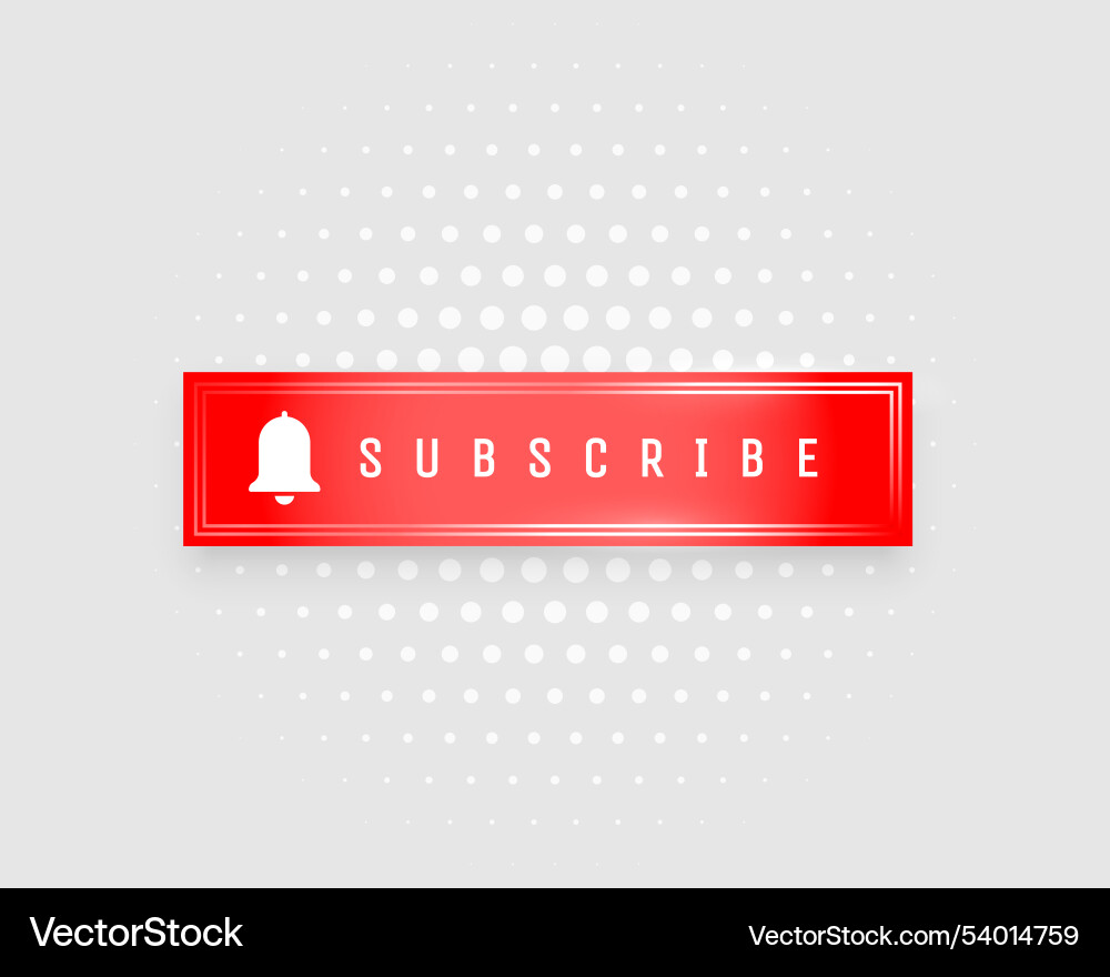 Red subscribe and share button icon with halftone vector image