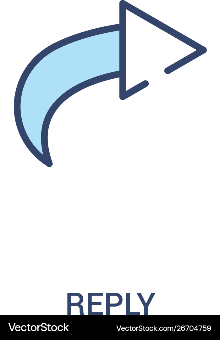 Reply concept 2 colored icon simple line element Reply concept 2 colored icon simple line element vector image