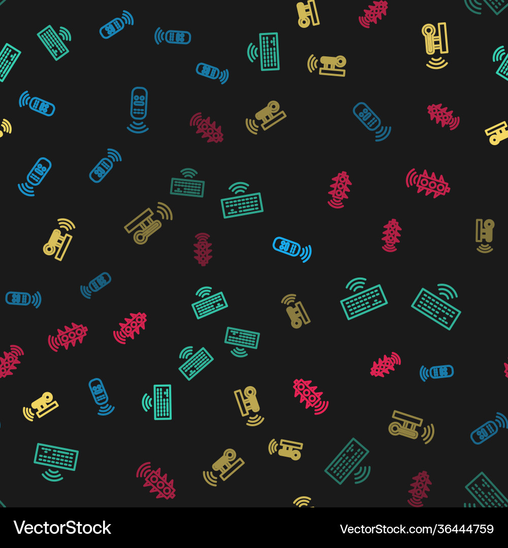 Set line smart remote control wireless keyboard Vector Image