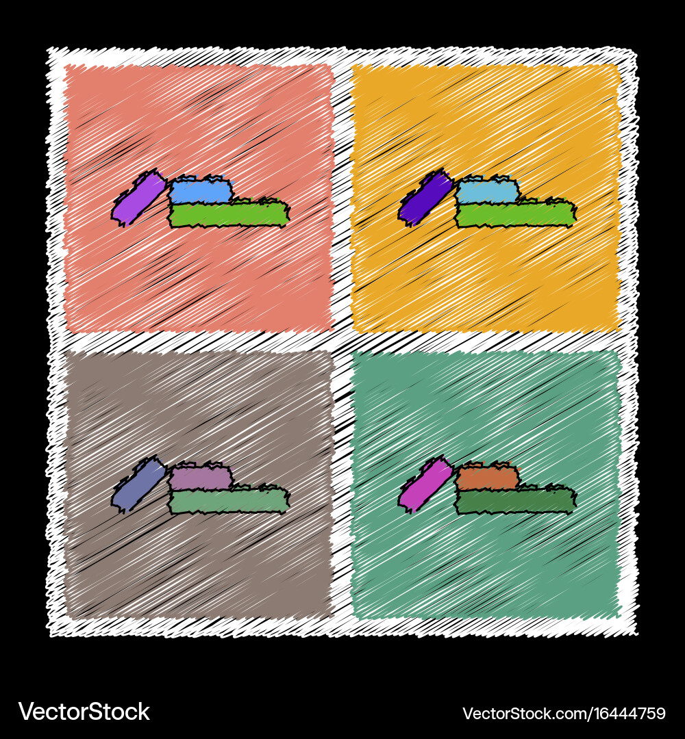 Set of flat shading style icons lego constructor vector image