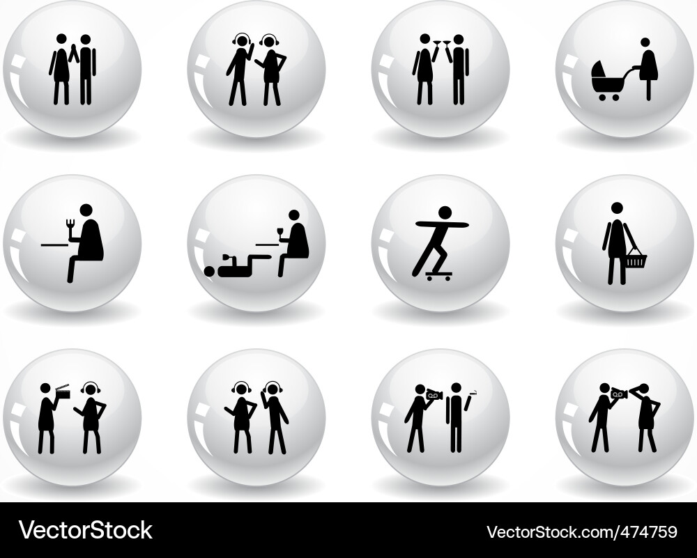 Set of Glossy Grey Buttons Vector Image
