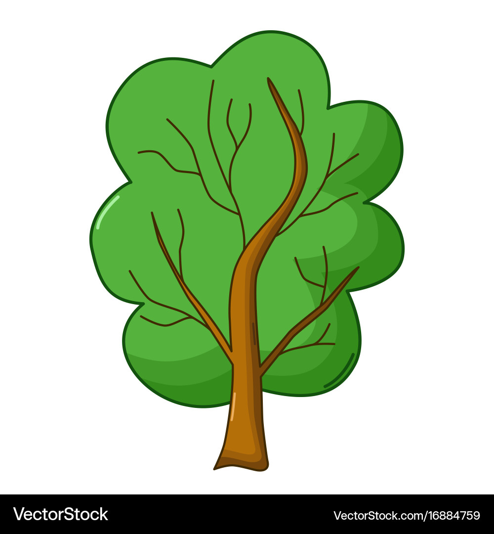 Tree icon cartoon style Vector Image
