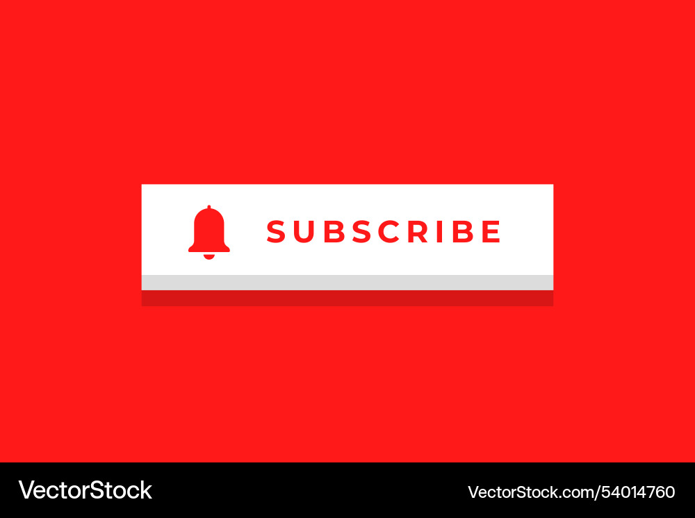 3d style web subscription button on red Vector Image