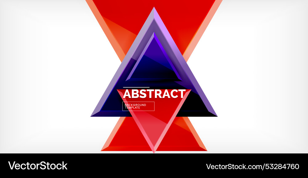 Abstract background - colorful triangles with 3d Vector Image
