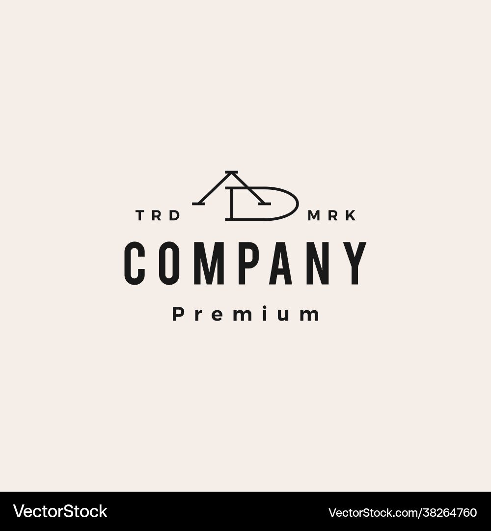 Ad letter mark initial hipster vintage logo icon Ad letter mark initial hipster vintage logo icon vector image