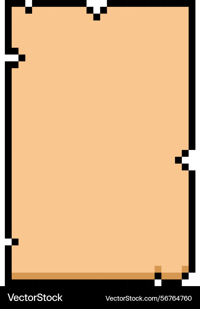 Ancient scroll pixel empty parchment with torn Ancient scroll pixel empty parchment with torn vector image