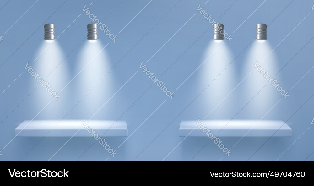 Blaue Wand mit Regalen und Hängeleuchte Blaue Wand mit Regalen und Hängeleuchte vektorbild