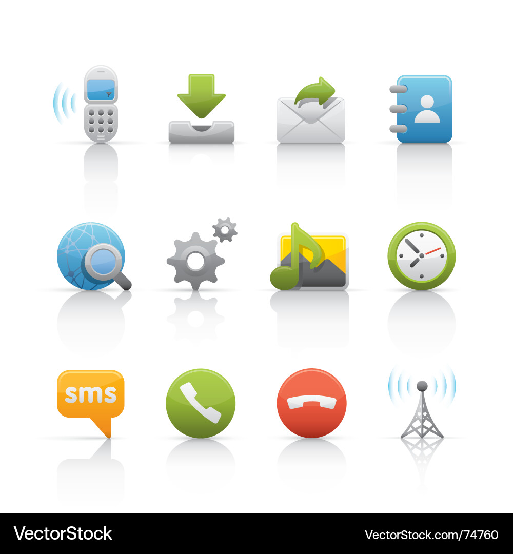 Communication & Network Icons Vector Image