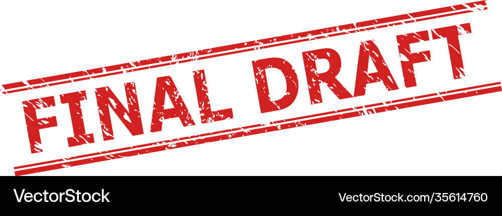 Final draft seal with unclean surface and double Final draft seal with unclean surface and double vector image