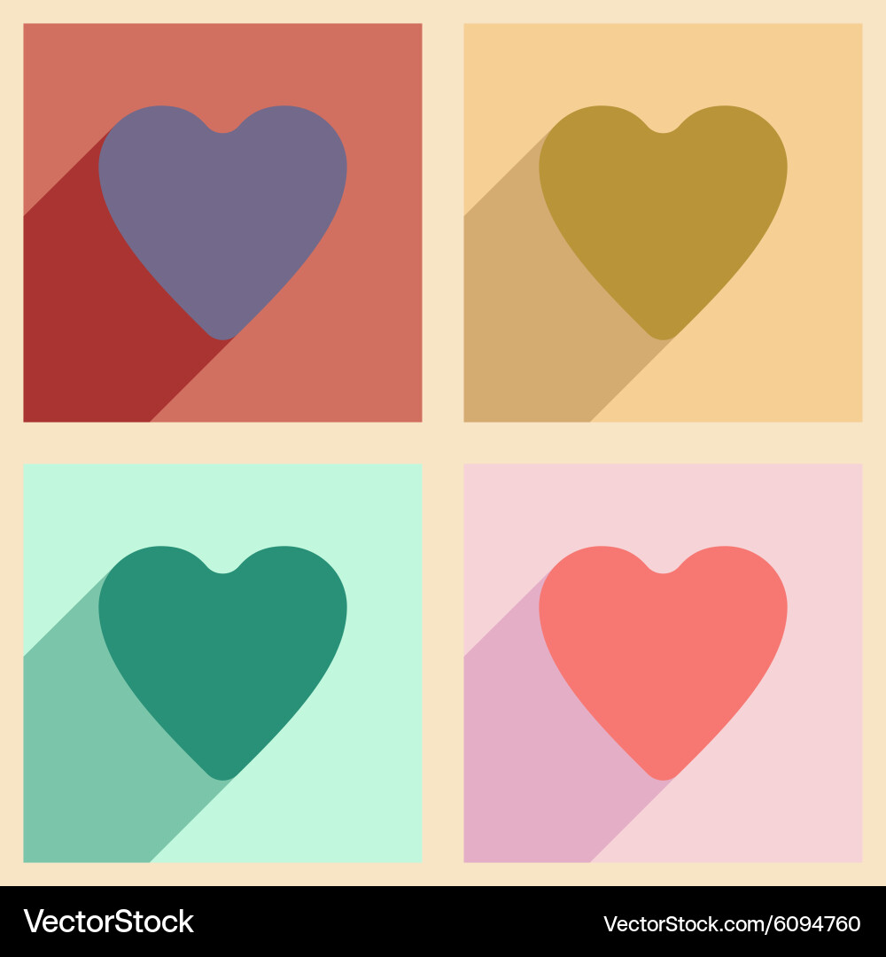 Flat with shadow concept and mobile application Vector Image