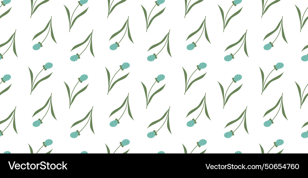 Flower seamless pattern on white background Vector Image