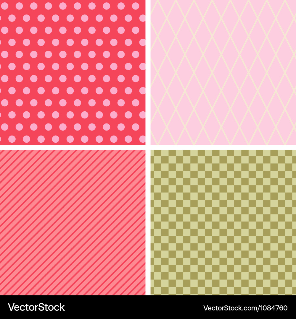Geometric Retro Pattern Set - 4 Variations Vector Image