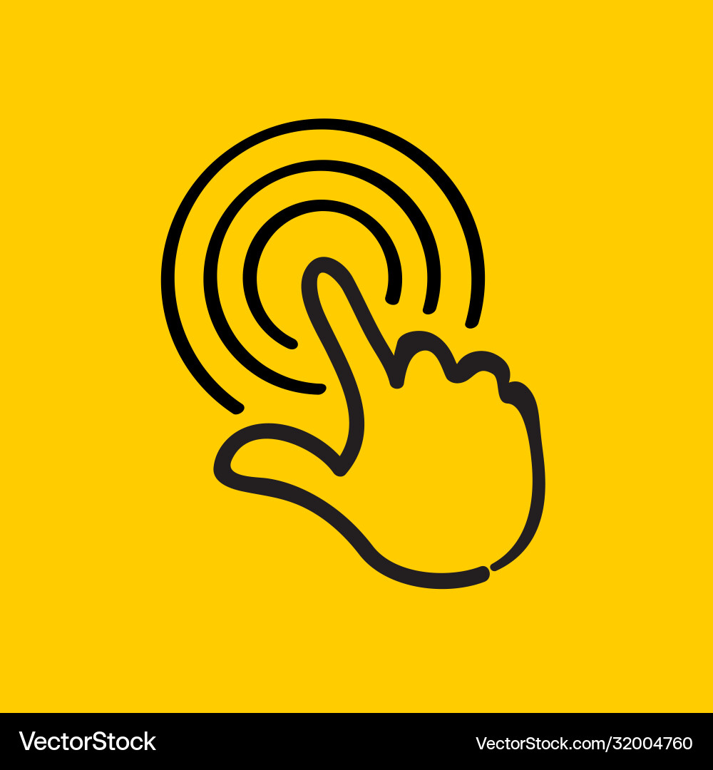 Hand pointer or cursor mouse push choosing linear vector image