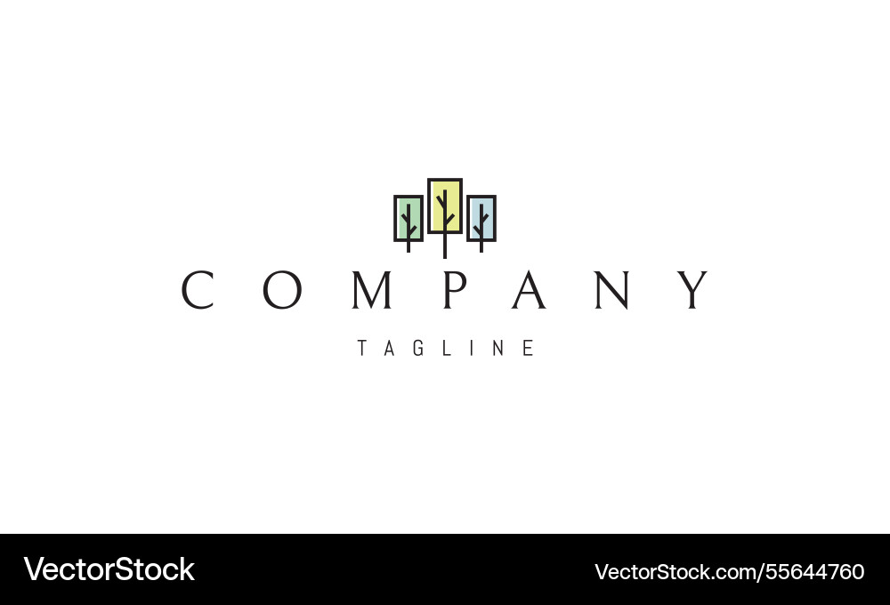 Logo with an abstract image of three trees Logo with an abstract image of three trees vector image