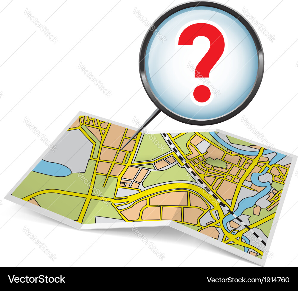 Map booklet with question mark Vector Image