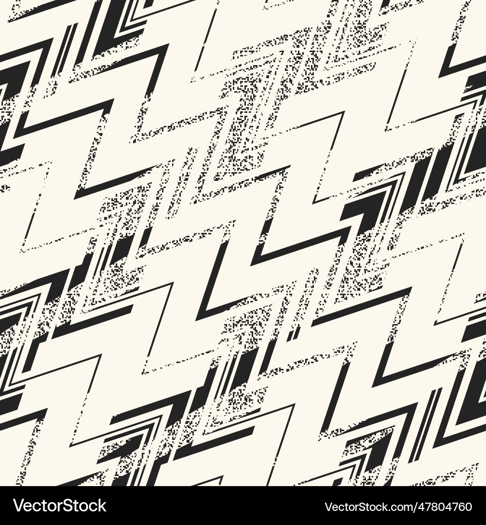 Monochrome glitch effect textured zigzag pattern Monochrome glitch effect textured zigzag pattern vector image