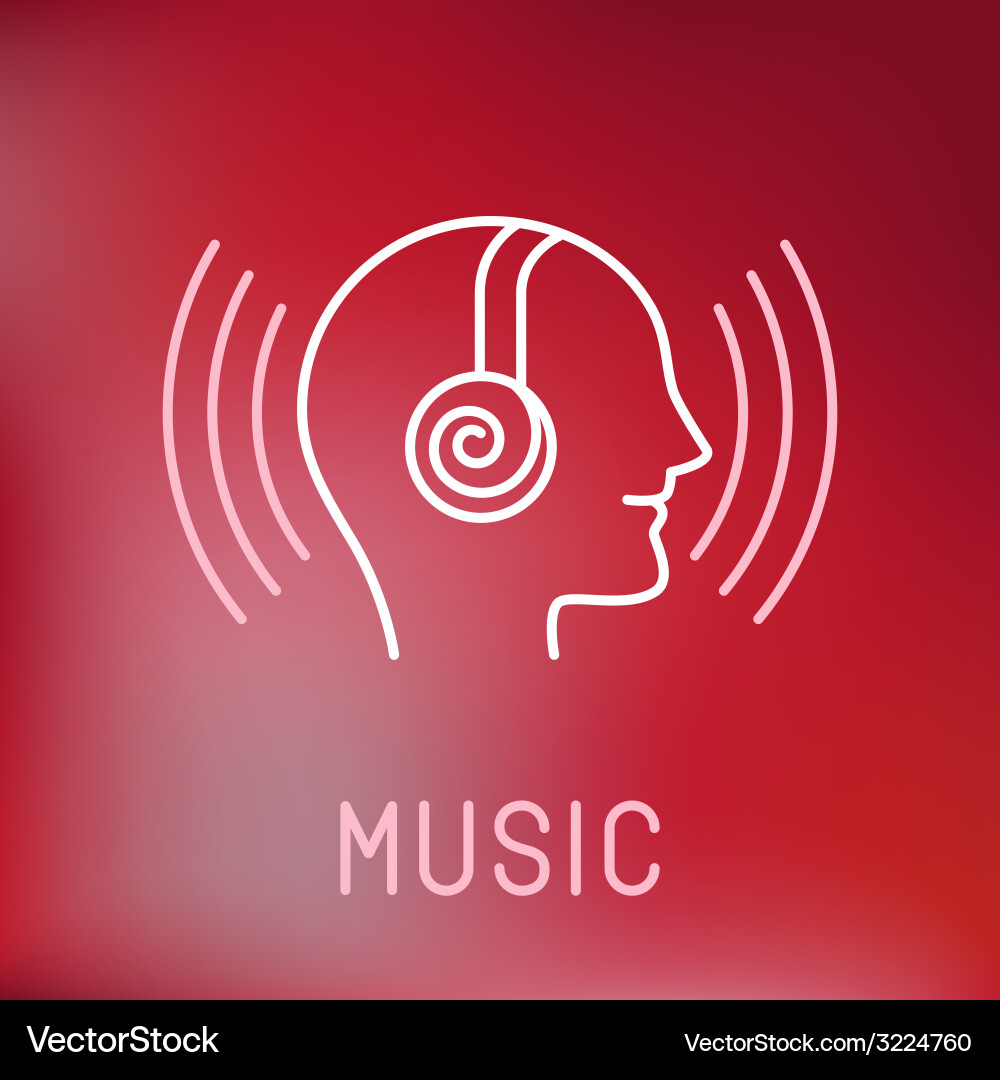 Music logo in outline style Vector Image