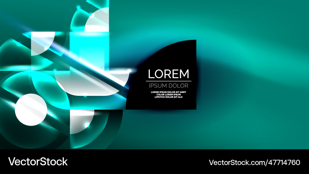 Neon round shapes lines and triangle elements hi Vector Image