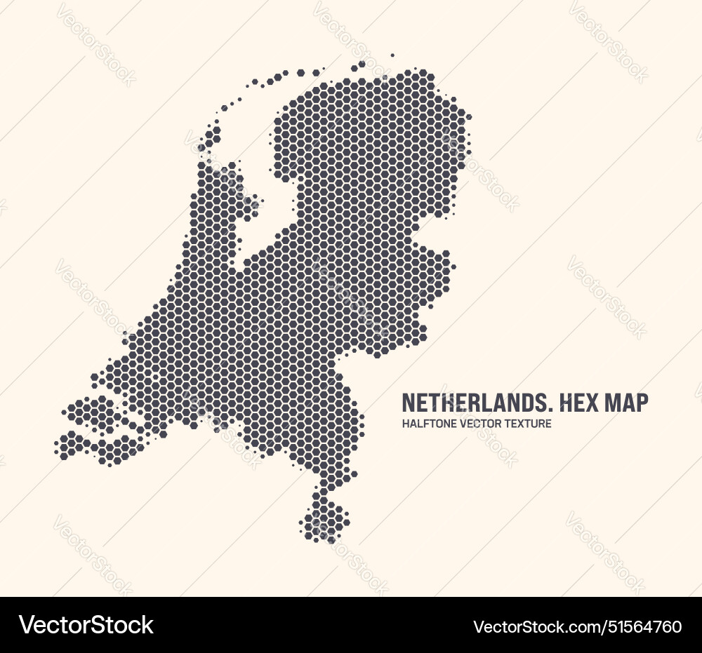Netherlands Hexagonal Map Pattern vector image